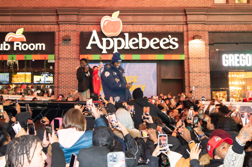 A Boogie surrounded by fans