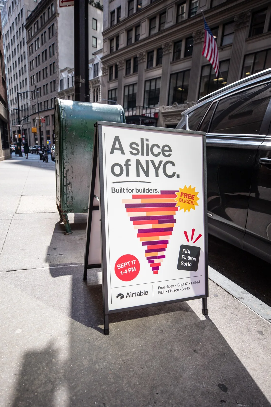 Airtable campaign signage in New York.