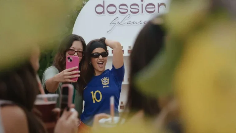 Lauren Giraldo and guests at Dossier’s Miami fragrance experience · frame from the campaign film.