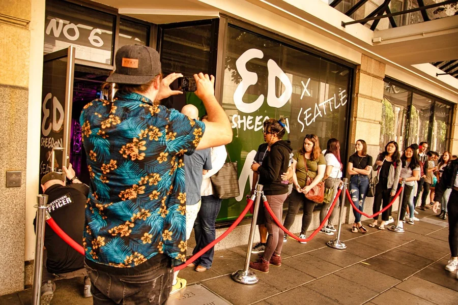 Fans outside the Seattle No.6 pop-up, July 2019 · Quinton Peters.