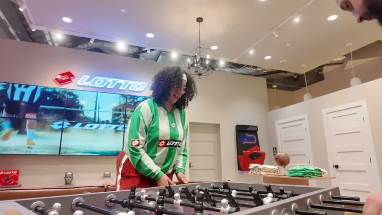 Inside the completed Lotto clubhouse · frame from the campaign film