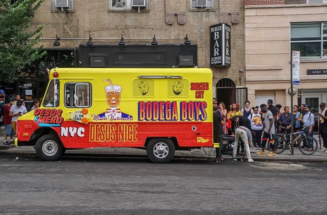 The Bodega Boys’ Mister Nutcracker merchandise truck on the street · New York, 2018.