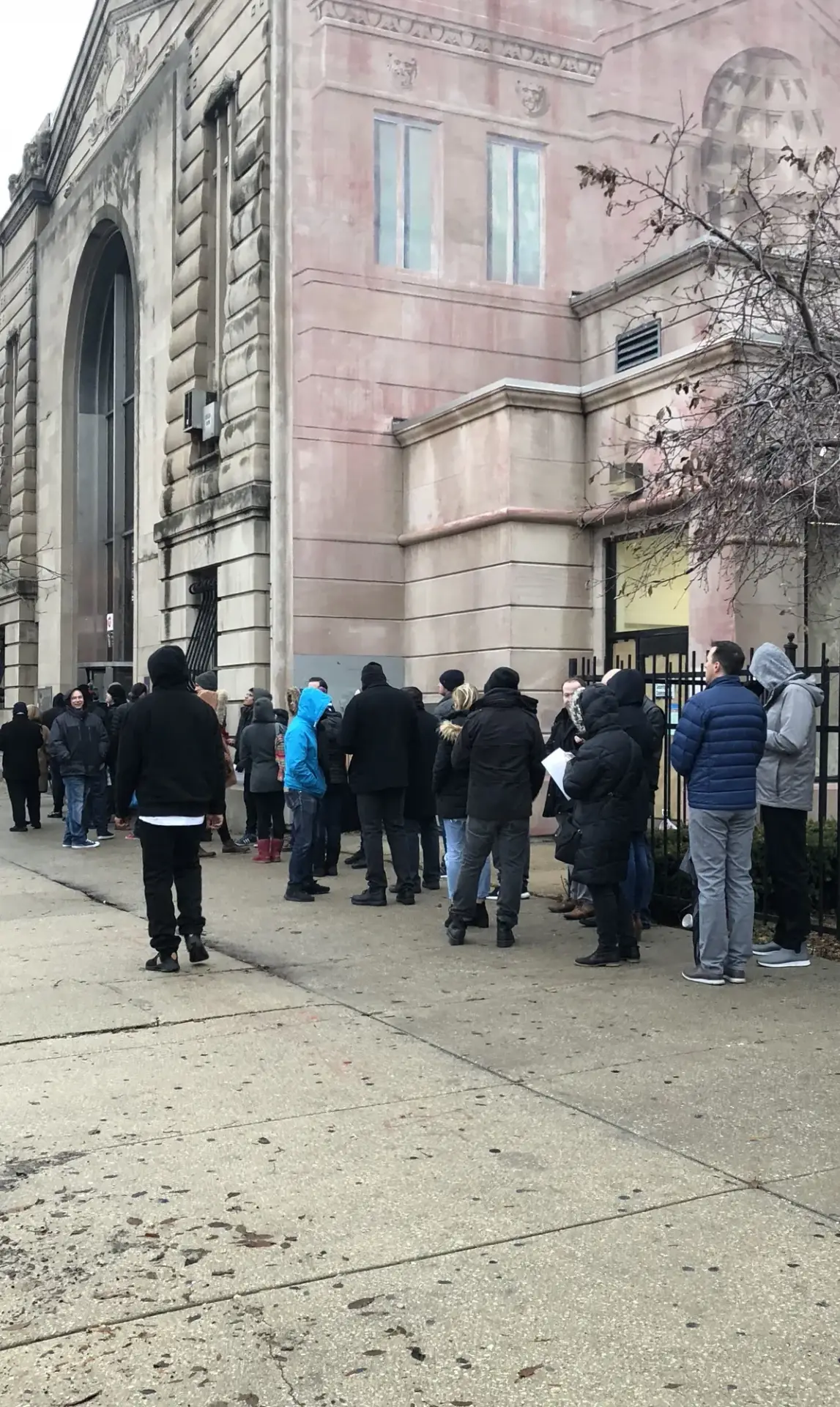 Fans waiting outside the Chicago venue on December 1, 2018.