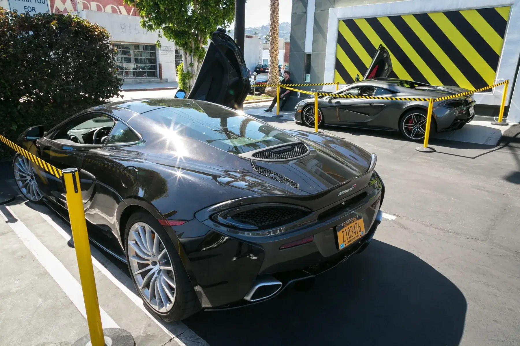 The vehicle display outside the Los Angeles pop-up