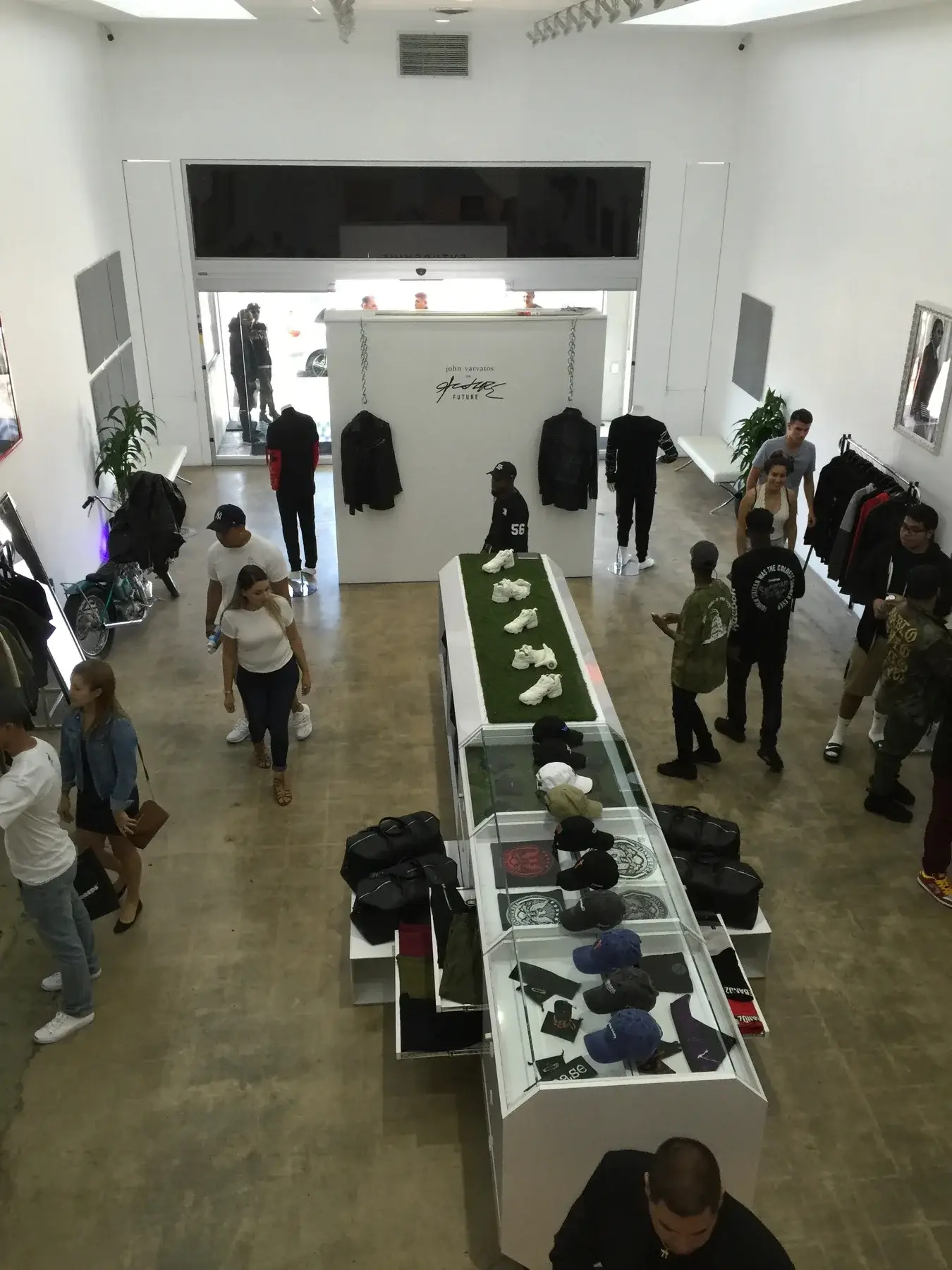 A view across the shop floor toward the storefront.